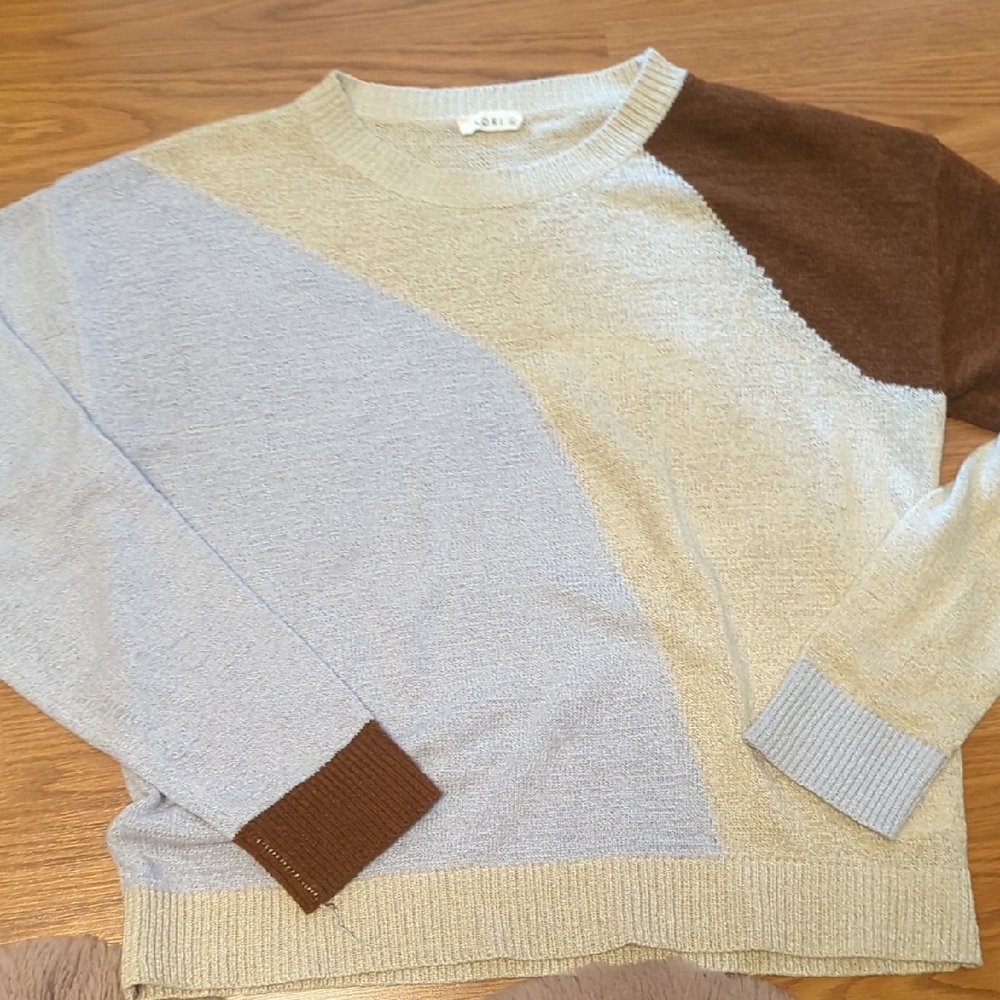 Kori Neutral Cream Knit Crewneck Sweater